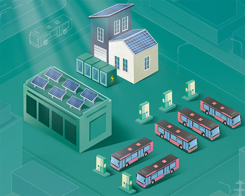 Illustration of a proposed bus depot energy hub